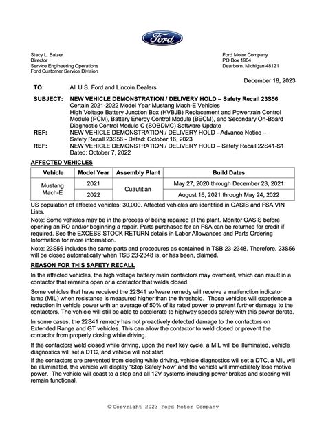 ford 23s56 recall